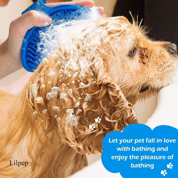 Lilpep Dog Brush Soft Rubber Grooming Massage Pet Supplies-5