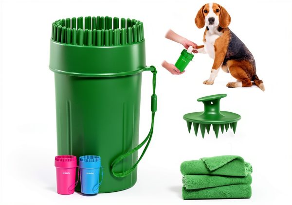 Kabetig Dog Paw Cleaner Gentle Silicone Bristles Towels-0