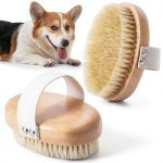 Myselect Boar Bristle Pet Brush for Dogs Cats Gentle-0