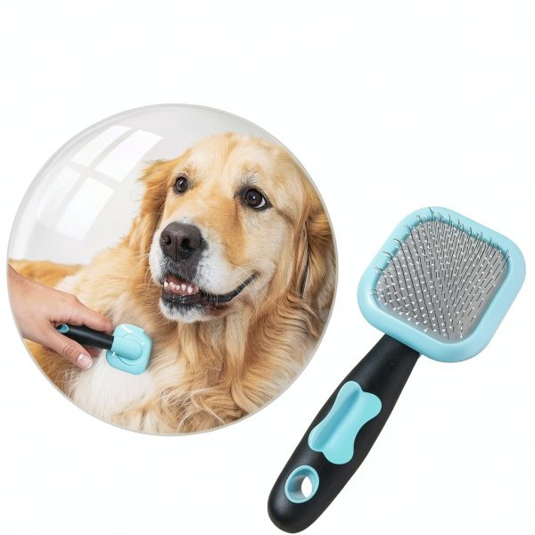 PETPAWJOY Slicker Brush Rotatable Dog Cat Grooming Massage-1