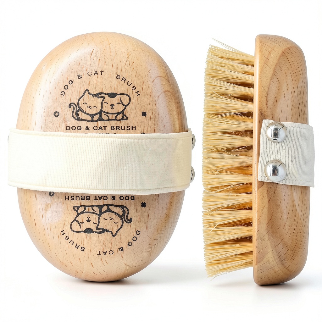 Menesia Soft Dog Brush being used on a short-haired dog