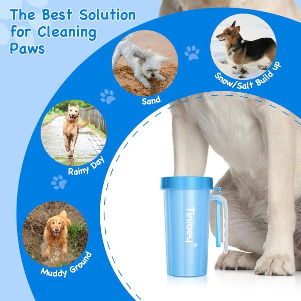 Tinioey Dog Paw Washer Large Handle Efficient Cleaning Gray-1