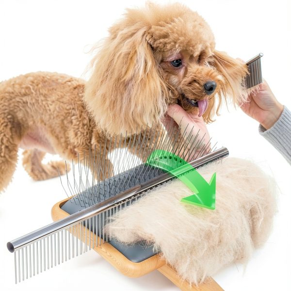 Petqueen Slicker Brush Stainless Steel Pins Dog Cat Grooming-5