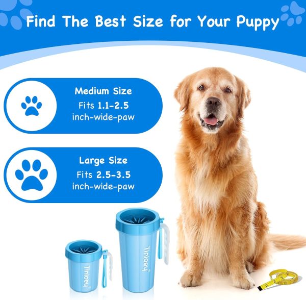 Tinioey Dog Paw Washer Large Handle Efficient Cleaning Gray-3