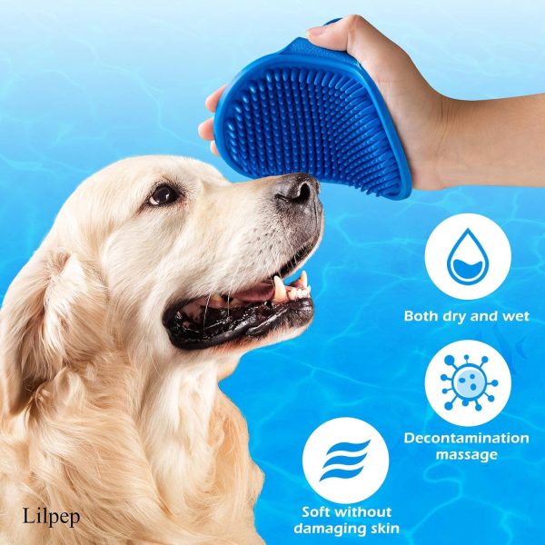 Lilpep Dog Brush Soft Rubber Grooming Massage Pet Supplies-4