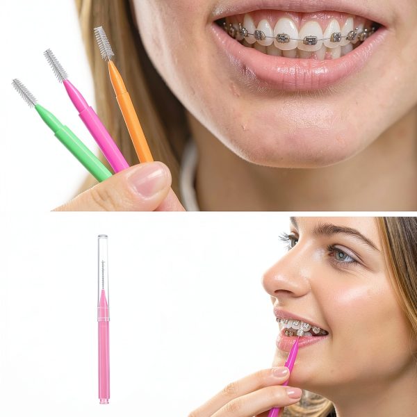 Patelai Interdental Brush Toothpick for Braces Multi‑Color Pack of 100-5