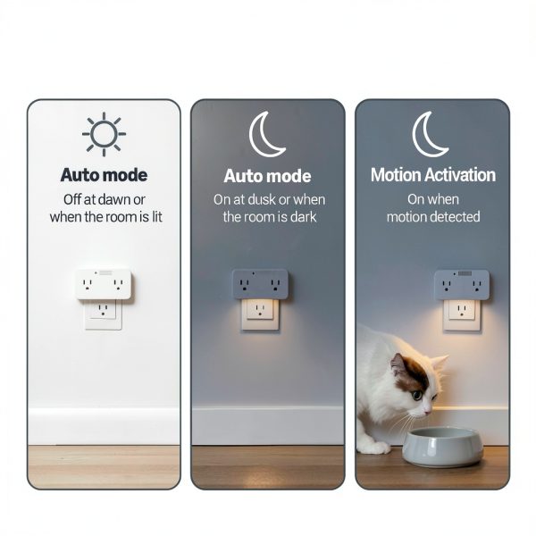 Amazon Basics Dual Smart Plug with Motion Sensor and Night Light White-5