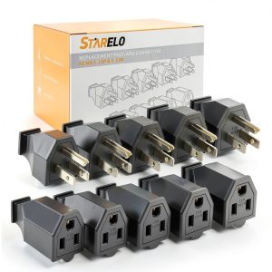 STARELO Extension Cord Ends 125V 15A 2 Pole Male Female Plug Set-0