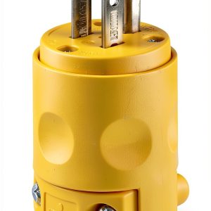Leviton 15 Amp Grounding Plug 515PV Yellow Commercial Plug-0