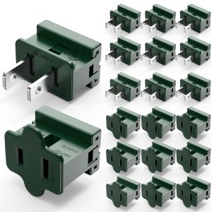 Christmas Lighting Male and Female Green Slip Plug Set, Vampire Plug, Gilbert Plugs, Zip Plugs, 30 Packs (SPT-1)-0