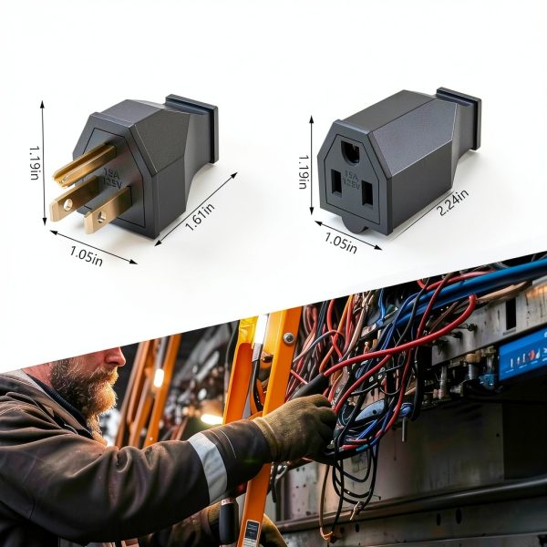 STARELO Extension Cord Ends 125V 15A 2 Pole Male Female Plug Set-3