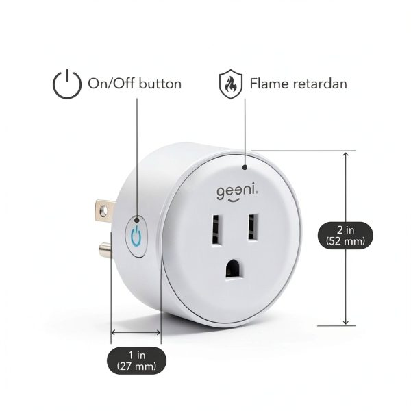 Geeni Dot Smart Plug WiFi Fire Resistant White GN‑WW117‑199-8
