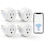 Eightree Smart Plug 5GHz & 2.4GHz, Smart Outlet WiFi Socket with APP Remote Control, Compatible with Alexa & Google Home, 4 Packs-0