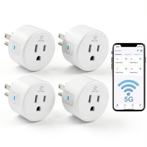 Eightree Smart Plug 5GHz & 2.4GHz, Smart Outlet WiFi Socket with APP Remote Control, Compatible with Alexa & Google Home, 4 Packs-0