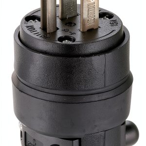 Leviton 15 Amp 125 Volt, Straight Blade Rubber Plug, NEMA 5-15, 515PR Black-0
